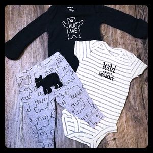Carter's "Hug Me" 3 PC Infant Outfit - NB